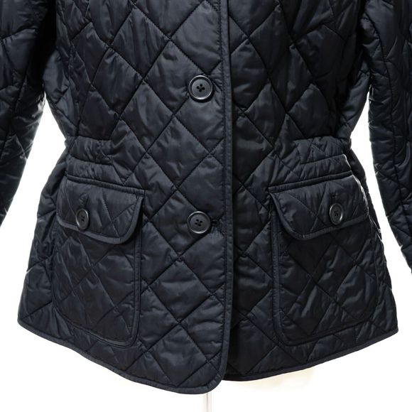 Gap Women's VTG Quilted Jacket L Large Black Button Front Drawstring Waist Coat - Picture 3 of 10